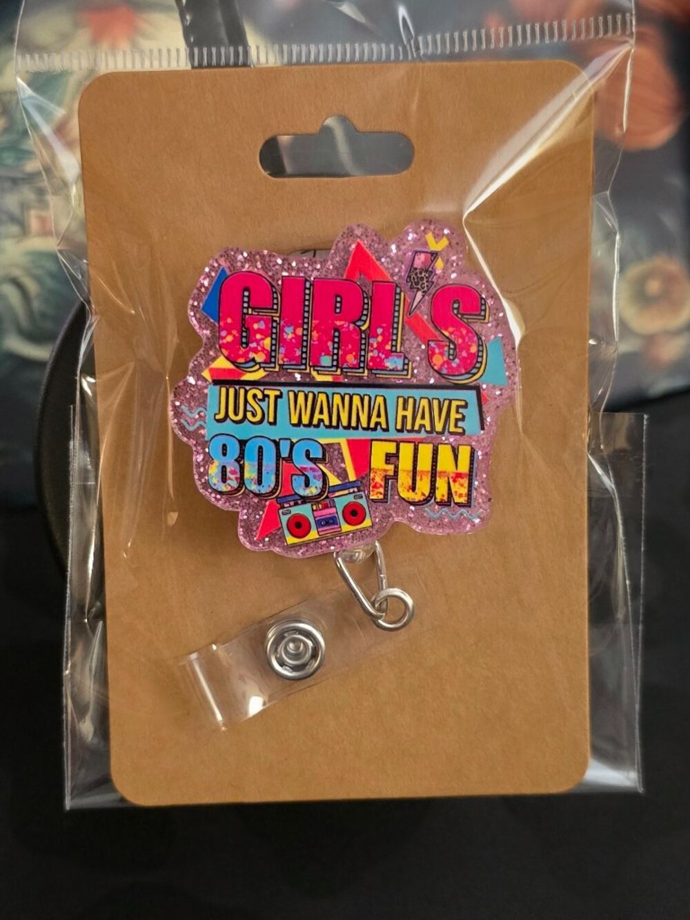 80s Fun Novelty Acrylic Badge Reel ID Holder